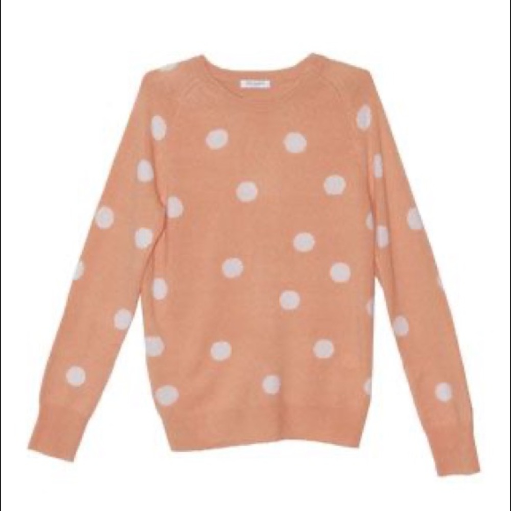 Equipment Sloane Cashmere Knit Peach Polka Dot Sweater